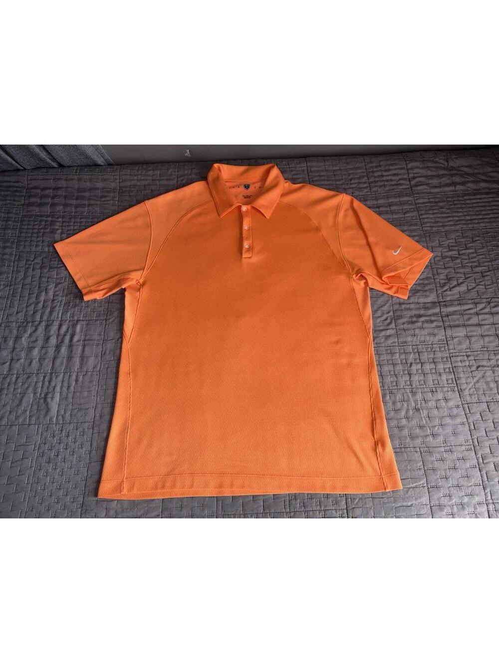 Nike Golf Orange Polo Shirt XL Dri Fit Performance Swoosh Mens Activewear
